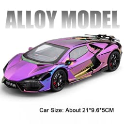 1:24 Scale REVUELTO Miniature Model Toy Sports Cars Alloy Diecast Supercars Sound Light Doors Opened Pull Back for Kids Gifts