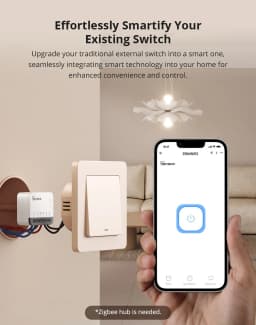 SONOFF ZBMINIR2 Extreme Zigbee Smart Switch Detach Relay External Switch Remote Control via EWeLink Compatible With Zigbee Hubs