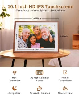 Frameo 10.1 Inch Digital Picture Frame,WiFi Electronic Frame,1280 * 800IPS HD Cloud Smart Digital Photo Frame,32GB Storage, Wall