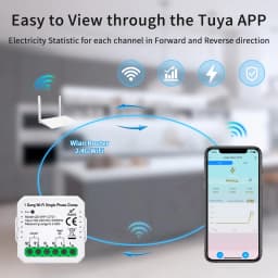 Tuya WiFi Energy Smart Meter 1CH 2CH 80A Current Transformer Clamp Monitor Solar PV System Power Production Consumption Monitor