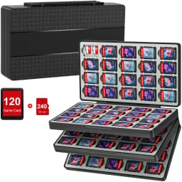 Game Card Case for Switch 2 & Switch OLED & Lite, Memory Storage Holder with 120 Game Card Slots and 240MicroSD Cards S