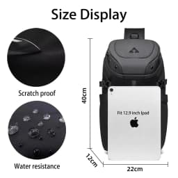 Anti Theft Sling Bag Shoulder Crossbody Backpack Waterproof Chest Bag with USB Charging Port Lightweight Casual Daypack