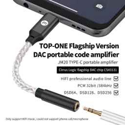 JCALLY JM20/JM20 MAX/JM20 PRO High Performance CS43131 DAC Type-C to 3.5mm Headphone Amplifier Adapter For Android Windows MacOS