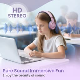 Acer HK03 Kids Wired Headphones for School 85/94dB Volume Limiter 3.5mm Jack Foldable Stereo Sound Headset for Girls Boy Gifts