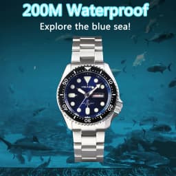 KEASO Top Mens Dive Watch MIYOTA 2035 Quartz Movement C3 Super Luminous Sports 316L Solid Steel 200M Waterproof Sapphire Watch