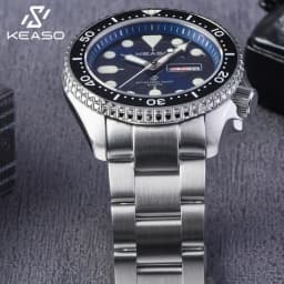 KEASO Top Mens Dive Watch MIYOTA 2035 Quartz Movement C3 Super Luminous Sports 316L Solid Steel 200M Waterproof Sapphire Watch