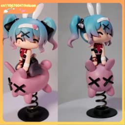 Hatsune Miku Rabbit Hole Gk Figure Q Version Chibi Anime Peripheral Ornament Desktop Car Decor Trendy Toy Adult Gift