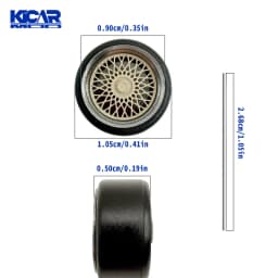 1/64 Model Car Wheels with Rubber Tires Dynamic Bearing Resin Rims 10.8mm Diameter Parts for MINIGT Diecast Model Cars
