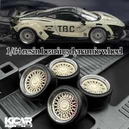 1/64 Model Car Wheels with Rubber Tires Dynamic Bearing Resin Rims 10.8mm Diameter Parts for MINIGT Diecast Model Cars