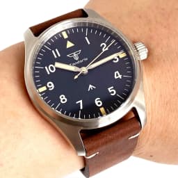 Tandorio 39mm Pilot Stainless Steel Quartz Watch Sapphire Glass 200M Waterproof VH31 Sweep Seconds Movement Lume Men Retro Watch