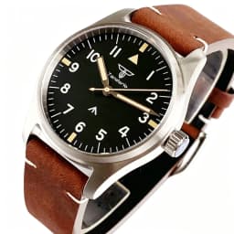 Tandorio 39mm Pilot Stainless Steel Quartz Watch Sapphire Glass 200M Waterproof VH31 Sweep Seconds Movement Lume Men Retro Watch