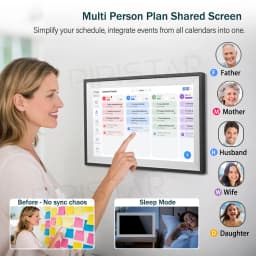 15.6 Inch WiFi Digital Family Calendar Smart Touchscreen Chore Chart Wall Desk Mountable Planner Schedules Digital Calendar