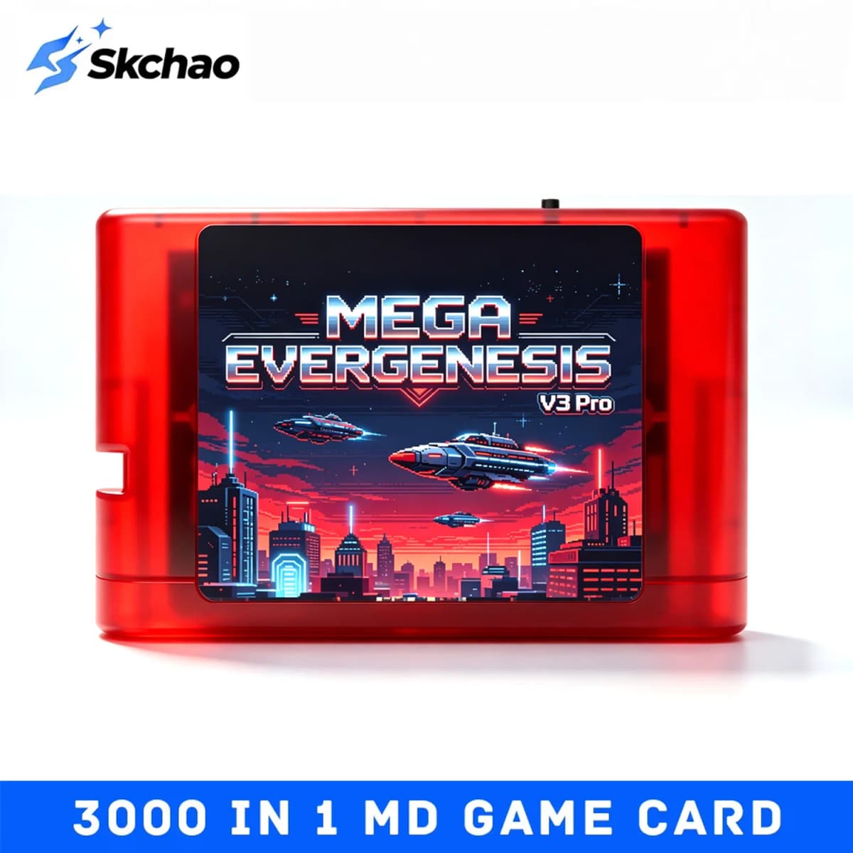 Mega EverDrive V3 Pro 3000 in 1 Flash Cartridge for Sega Genesis / Mega Drive, Retro 16Bit Game Card with Free 4GB TF Card