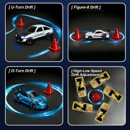 1/64 High Speed Drift RC Car with Light 2.4G 4WD Remote Control Car Desktop Mini Racing Cars Full Proportion Cars Model Gifts