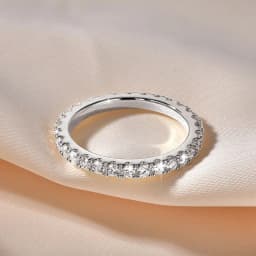 IOGOU 14k Gold Filled Full Eternity Ring Sparkling 2mm D Color Moissanite Stackable Band Finger Jewelry for Womem GRA Cerificate