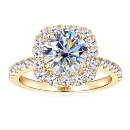 OXTAO Brilliant Moissanite Halo Ring 8mm 2ct D VVS1 Engagement Wedding Finger Rings 14K Gold Filled for Women with Certified