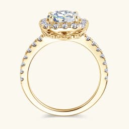 OXTAO Brilliant Moissanite Halo Ring 8mm 2ct D VVS1 Engagement Wedding Finger Rings 14K Gold Filled for Women with Certified
