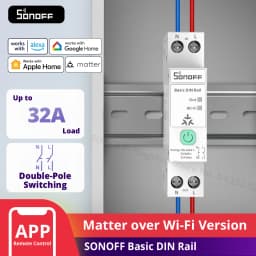 SONOFF BASIC-1GSP Basic DIN Rail Matter Over WiFi Version Load 32A Energy Electricity Bill Tracking Matter Compatible Apple Home