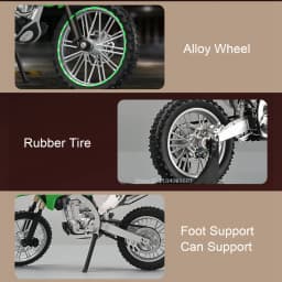 1:12 Kawasaki KX450 Toy Motorcycle Models Alloy Diecast Ninja 400 Motorbikes Shock Absorption Rubber Tires Model Toys Child Gift