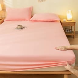 High Quality 100% Cotton Fitted Sheet Soft Breathable Mattress Cover with Elastic Bands Single/Double/King/Queen Size Bed Sheet