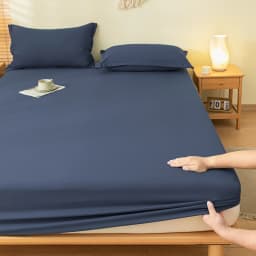 High Quality 100% Cotton Fitted Sheet Soft Breathable Mattress Cover with Elastic Bands Single/Double/King/Queen Size Bed Sheet