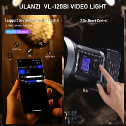 Ulanzi VL-120Bi VL-120C 120W V-Mount COB Video Light Wireless APP Control 2700K-6500K CRI>95 for Video Photography Studio