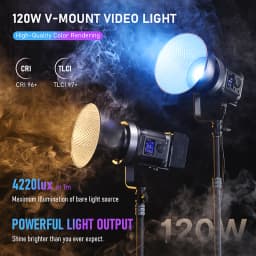Ulanzi VL-120Bi VL-120C 120W V-Mount COB Video Light Wireless APP Control 2700K-6500K CRI>95 for Video Photography Studio