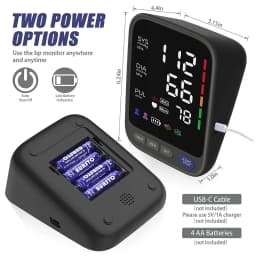Kingclinic Blood Pressure Machine, Automatic Digital Upper Arm Blood Pressure Monitor with Adjustable Large Cuff