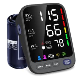 Kingclinic Blood Pressure Machine, Automatic Digital Upper Arm Blood Pressure Monitor with Adjustable Large Cuff