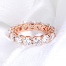 Smyoue 3/3.5/5mm Rose Gold Color All Moissanite Rings for Women Sparkling Wedding Ring 925 Sterling Silver Classic Jewelry Bands