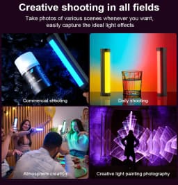 LUXCEO V8 Portable RGB Video Light Gamer Lamp 2000mAh Photo Video Shooting Selfie Lighting Fill-in Lights for Vlog/YouTube