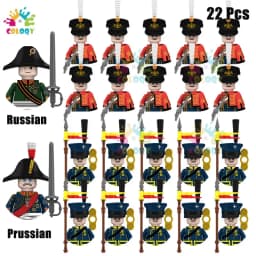 Kids Toys 22/10 Pcs Napoleonic Wars Military General Soldier Building Blocks Imperial Navy Figures Toys For Kids Birthday Gifts