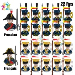 Kids Toys 22/10 Pcs Napoleonic Wars Military General Soldier Building Blocks Imperial Navy Figures Toys For Kids Birthday Gifts