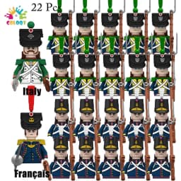 Kids Toys 22/10 Pcs Napoleonic Wars Military General Soldier Building Blocks Imperial Navy Figures Toys For Kids Birthday Gifts