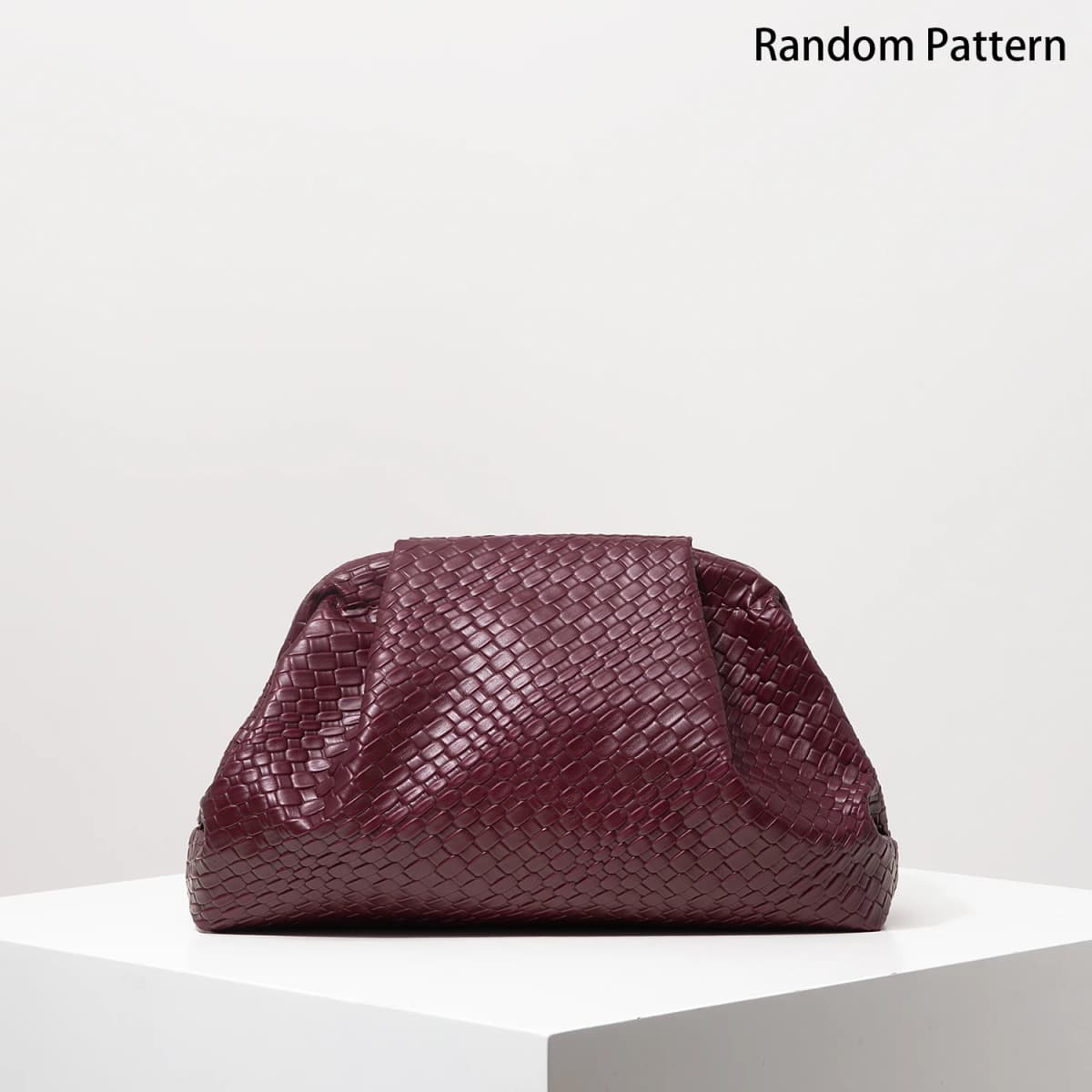 Vintage Artificial Leather Woven Pattern Clutch Bag,Burgundy Bag,Prom Dresses for Women,Large Capacity Women Purse