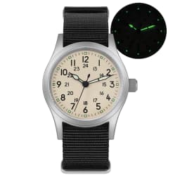 Militado ML05 Military Watch VH31 Sweep Movement Domed Sapphire Crystal Wristwatch High Clear AR Coating 38mm Vintage Watches