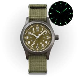 Militado ML05 Military Watch VH31 Sweep Movement Domed Sapphire Crystal Wristwatch High Clear AR Coating 38mm Vintage Watches