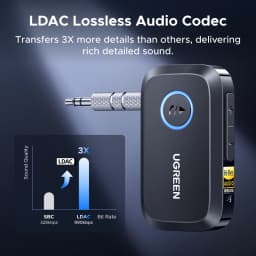UGREEN Bluetooth 6.0 5.4 Car 3.5mm AUX Jacks for Car Speakers Audio Music Hands Free Bluetooth 5.3