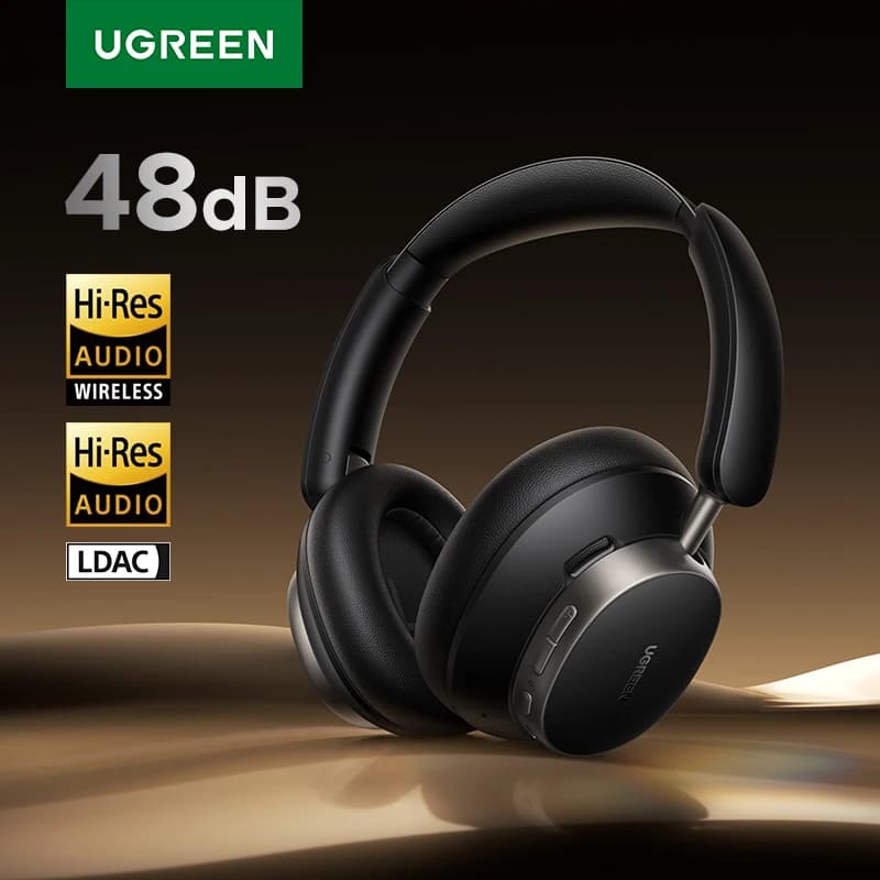 UGREEN Studio Pro 48dB ANC Wireless Headphones Over Ear Bluetooth Earphones Active Noise Cancellation Hi-Res LDAC 120h Playtime