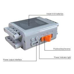 MOS 11PCS Brick Motor Power Function Kit With Technic Parts Includes AA Battery Box 2.4g Speed Control Remote Receiver 5x Motors
