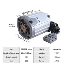 MOS 11PCS Brick Motor Power Function Kit With Technic Parts Includes AA Battery Box 2.4g Speed Control Remote Receiver 5x Motors