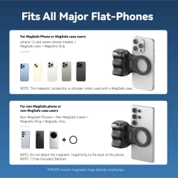 TELESIN Magnetic Phone Camera Shoot Hand Grip Phone Holder Shooting Aid Remote Control Handle for Iphone HUAWEI SAMSUNG Phone