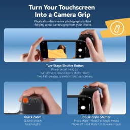 TELESIN Magnetic Phone Camera Shoot Hand Grip Phone Holder Shooting Aid Remote Control Handle for Iphone HUAWEI SAMSUNG Phone