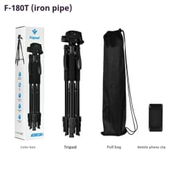 F180 Professional Tripod 180cm Phone HolderMultifunction Outdoor Portable Tripod for Live Streaming Photography Shooting Tripod
