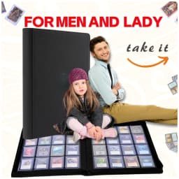 16 Pocket Toploader Binder, Holds 640 Top Loaders - Premium Top Loader Binder, Sleeves for 3' X 4' Rigid Card