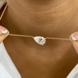 BXINY 1-3CT Pear Cut Moissanite Pendant Necklace S925 Silver East West Solitaire Water Drop Diamond Neck Chain for Women Jewelry