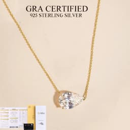 BXINY 1-3CT Pear Cut Moissanite Pendant Necklace S925 Silver East West Solitaire Water Drop Diamond Neck Chain for Women Jewelry