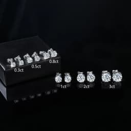 0.1-5CT 4 Claw Moissanite Stud Earrings for Women S925 Silver 18k Plated Bride Wedding Fine Jewelry