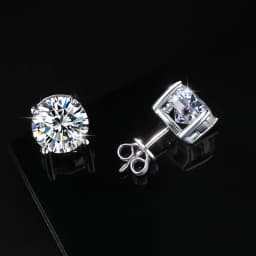 0.1-5CT 4 Claw Moissanite Stud Earrings for Women S925 Silver 18k Plated Bride Wedding Fine Jewelry