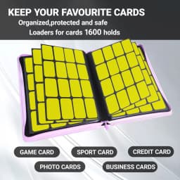 1600-Pocket PU Card Binder, 16-Pocket Anti-Scratch Album, Sports Game Card Collector Book, Perfect Holiday & Birthday Gift